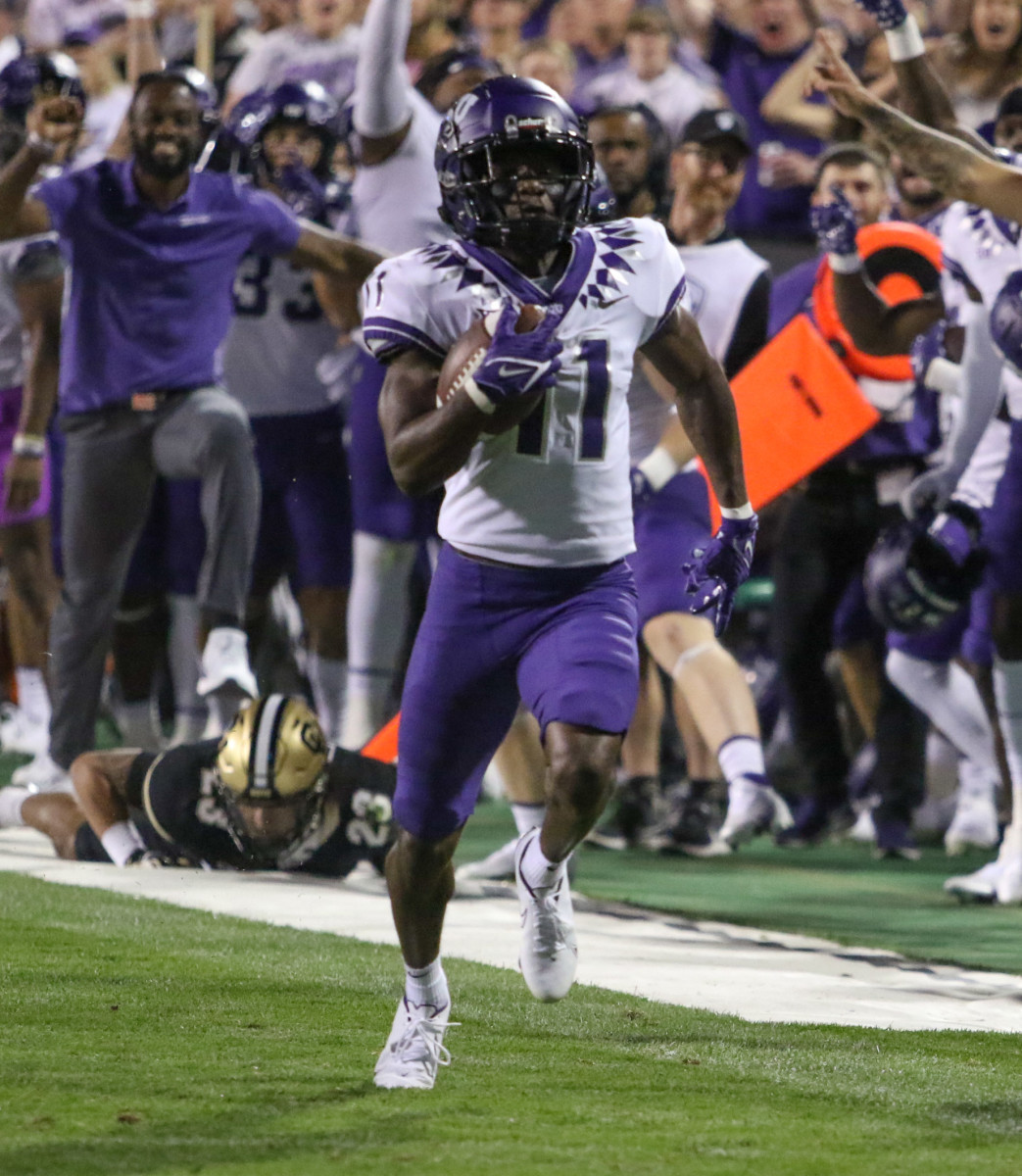 TCU football's Derius Davis at Colorado on September 2, 2022